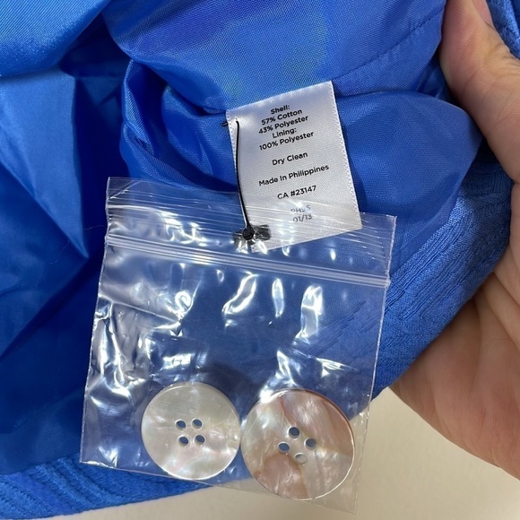 NWT. Talbots 4 Blue Floral Jacquard Knit Blazer. - Picture 10 of 15